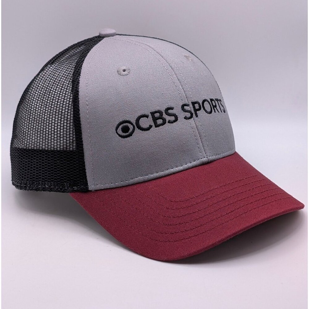 CBS Sports Promo Hat NCAA College Football Snapback Cap Hat Black Gray Red Mesh